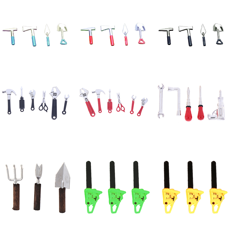 Gardening Tools Shop - 3/4/5/6 adet Dollhouse minyatür tamir takımları