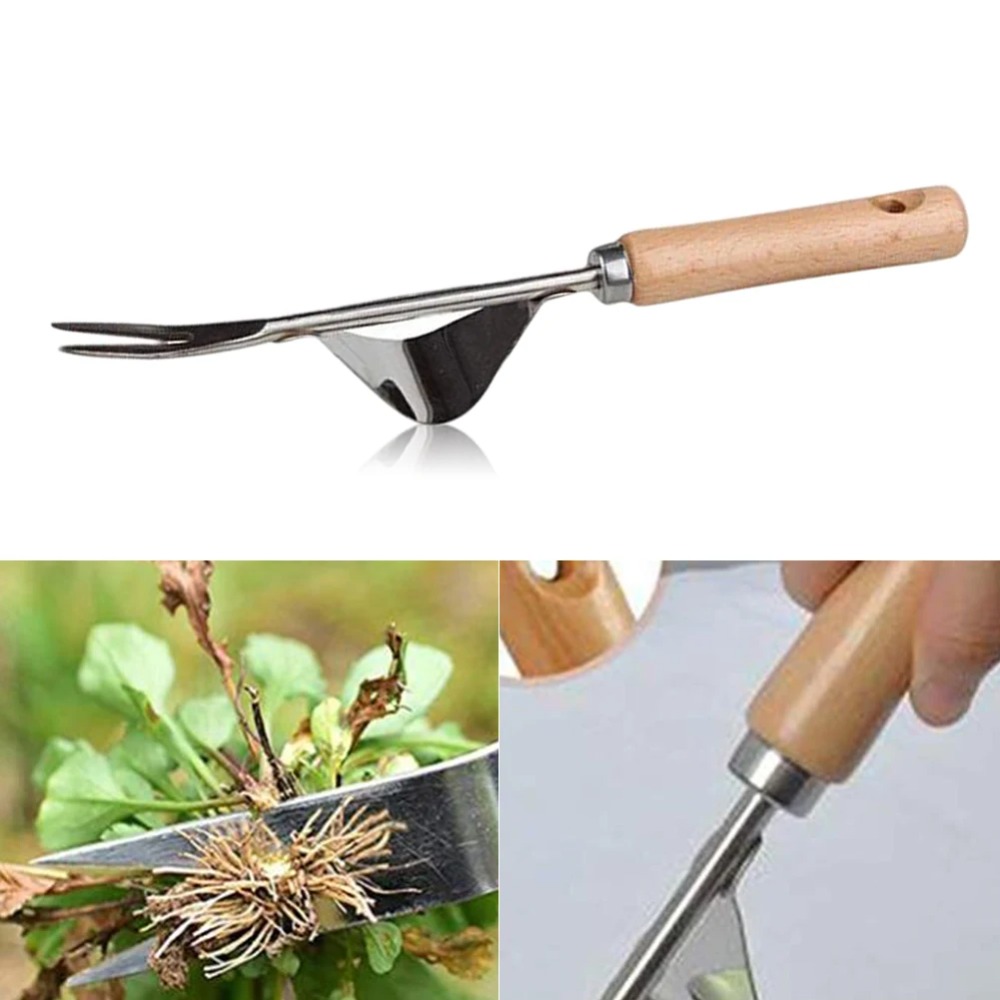 Weed Puller - 1 adet ahşap saplı paslanmaz çelik