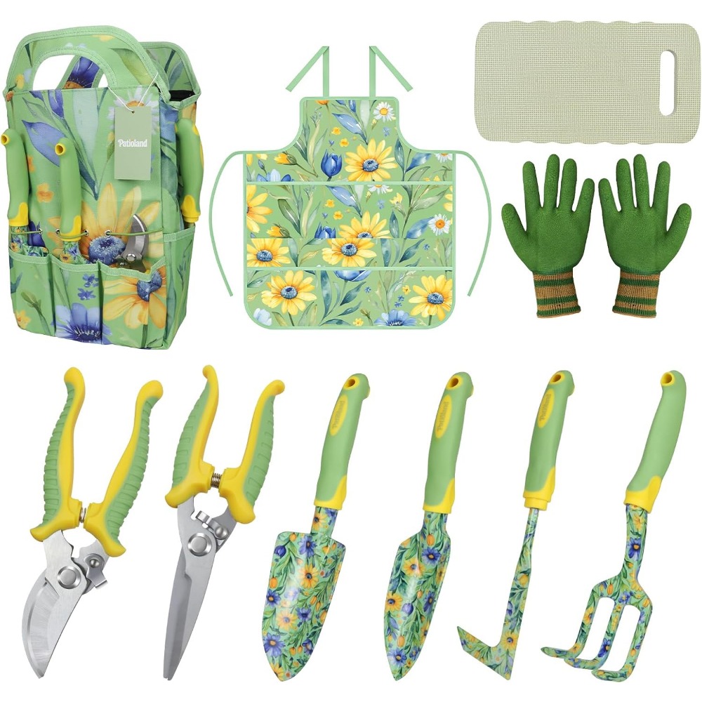 Gardening Tools Gloves - 10 Parçalı Bahçe Alet Seti: Alüminyum,