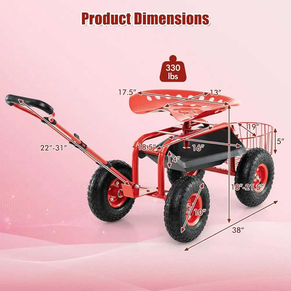 Döner Koltuklu, Tekerlekli Tab - Gardening Tools Basket incelemesi ve fiyatı
