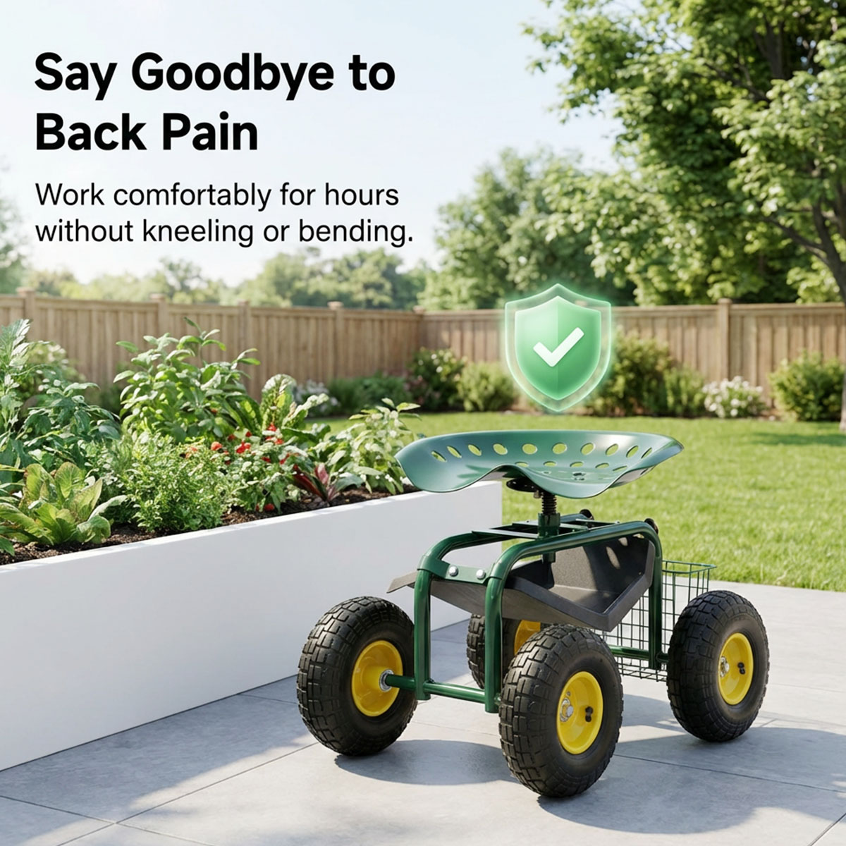 Tekerlekli Bahçe Koltuğu, Ayar - Gardening Tools Basket incelemesi ve fiyatı