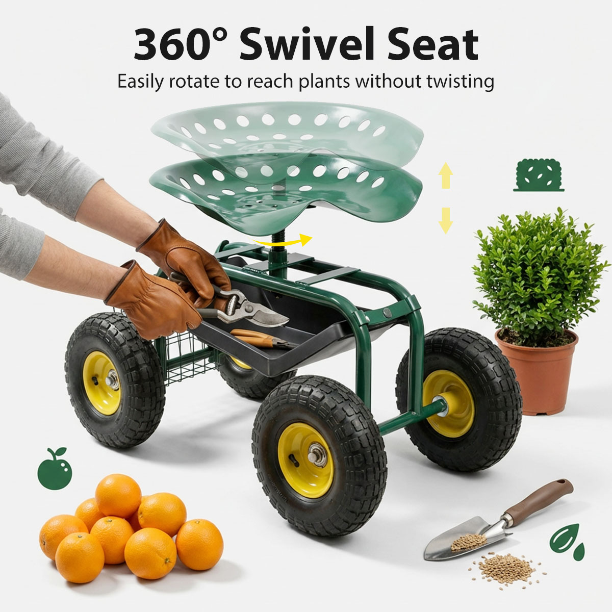 Tekerlekli Bahçe Koltuğu, Ayar - Gardening Tools Basket incelemesi ve fiyatı